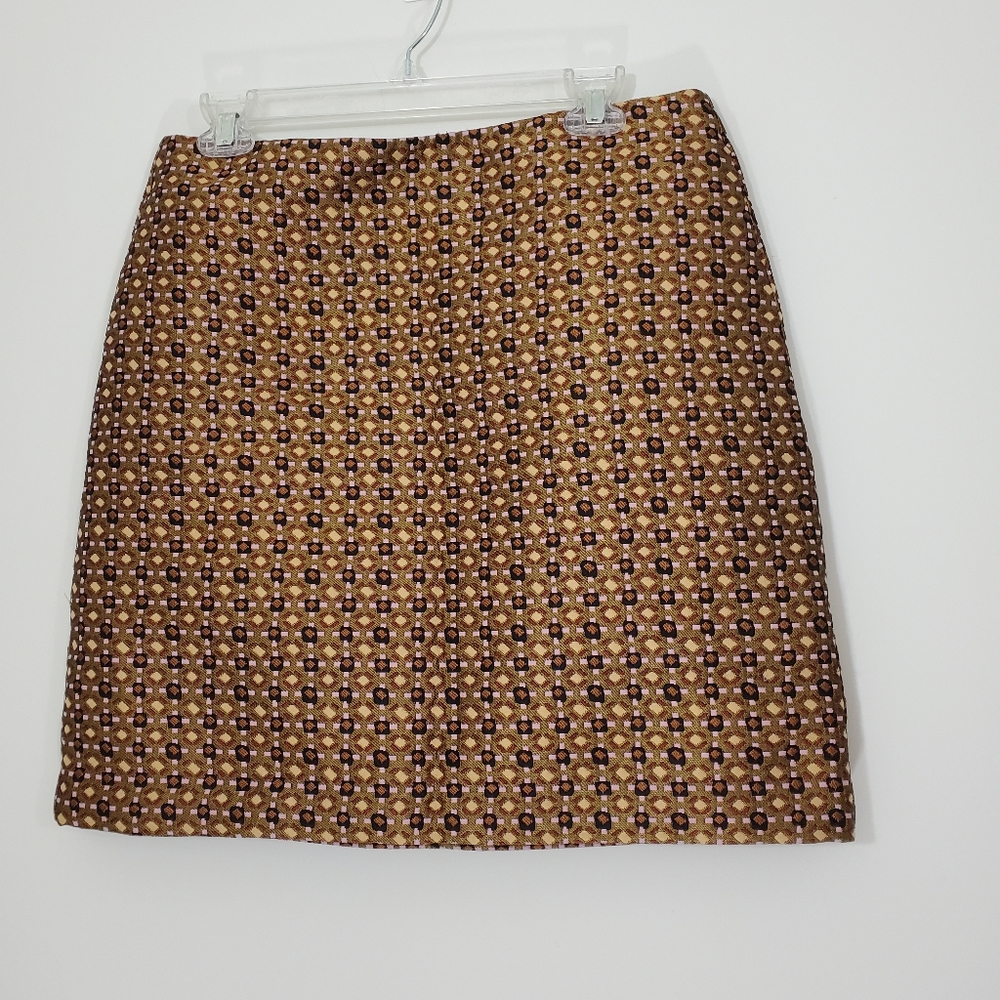 Ann Taylor Loft Gold/Black Mini Skirt, Size 10